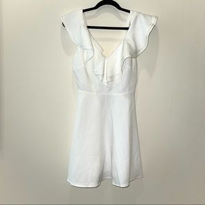 White Lulus dress ruffle - new